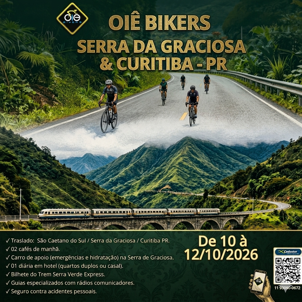 Pedal Serra da Graciosa & Curitiba 10 a 12/10/2026